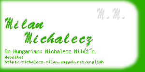 milan michalecz business card